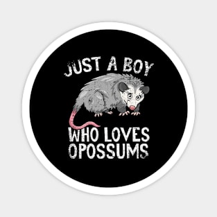 Just A Boy Who Loves Opossums Magnet